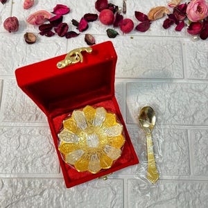 Bulk Lot Of Gold Silver Plated Bowl Spoon Set, Wedding Favors, Return Gifts, Housewarming, Baby Shower, Gift For Guests, Puja Gifts, Favors