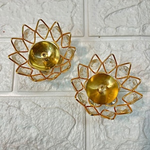 100 X Crystal Diya, Puja Gifts, Wedding, Housewarming Favors, Pooja Return Gits, Diwali Gifts, Religious Gifts For Guests, Free Shipping