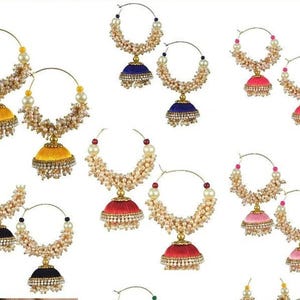 Lot Of 10-100 Pairs Silk Thread Earrings, Mehndi Favors, Dholki Jagoo Return Gifts, Bridesmaid Gifts, Mehendi Sangeet Return Gifts For Guest