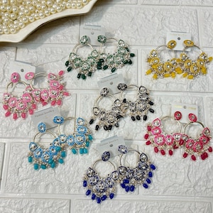 Lot Of 10-100 Pairs Meenakari Earrings, Mehndi Favors, Dholki Jagoo Return Gifts, Bridesmaid Gifts, Mehendi Sangeet Return Gifts For Guest