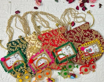 100 X Potli Bags, Bangle, Bindi, Floral Ring, Wedding Favors, Return Gifts, Mehendi Sangeet Gifts, Bridesmaid Gift, Dholki Jagoo Party Gifts