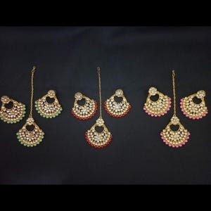 Bulk Maang Tikka & Earrings Mehndi Favors, Wedding Return Gifts, Mehendi Sangeet Return Gifts, Bridesmaid Gift Favors, Dholki Jagoo Gifts