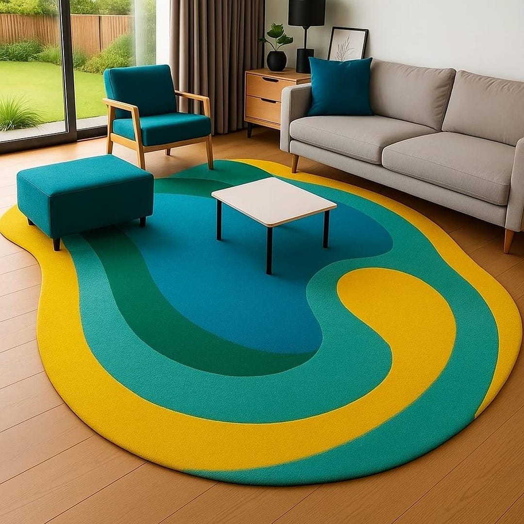 Tropical Flow Rug, Handwoven Tropical Style, Cozy Area Rug for Bedroom ...