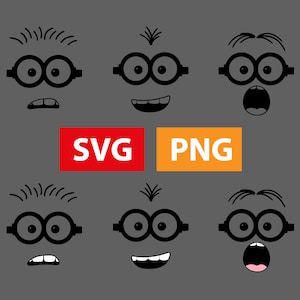 Minion svg png, Minions SVG, Minion SVG, png, Funny faces, printable, Clipart, Digital file, Cricut, Minion files, craft, T-shirt, Download