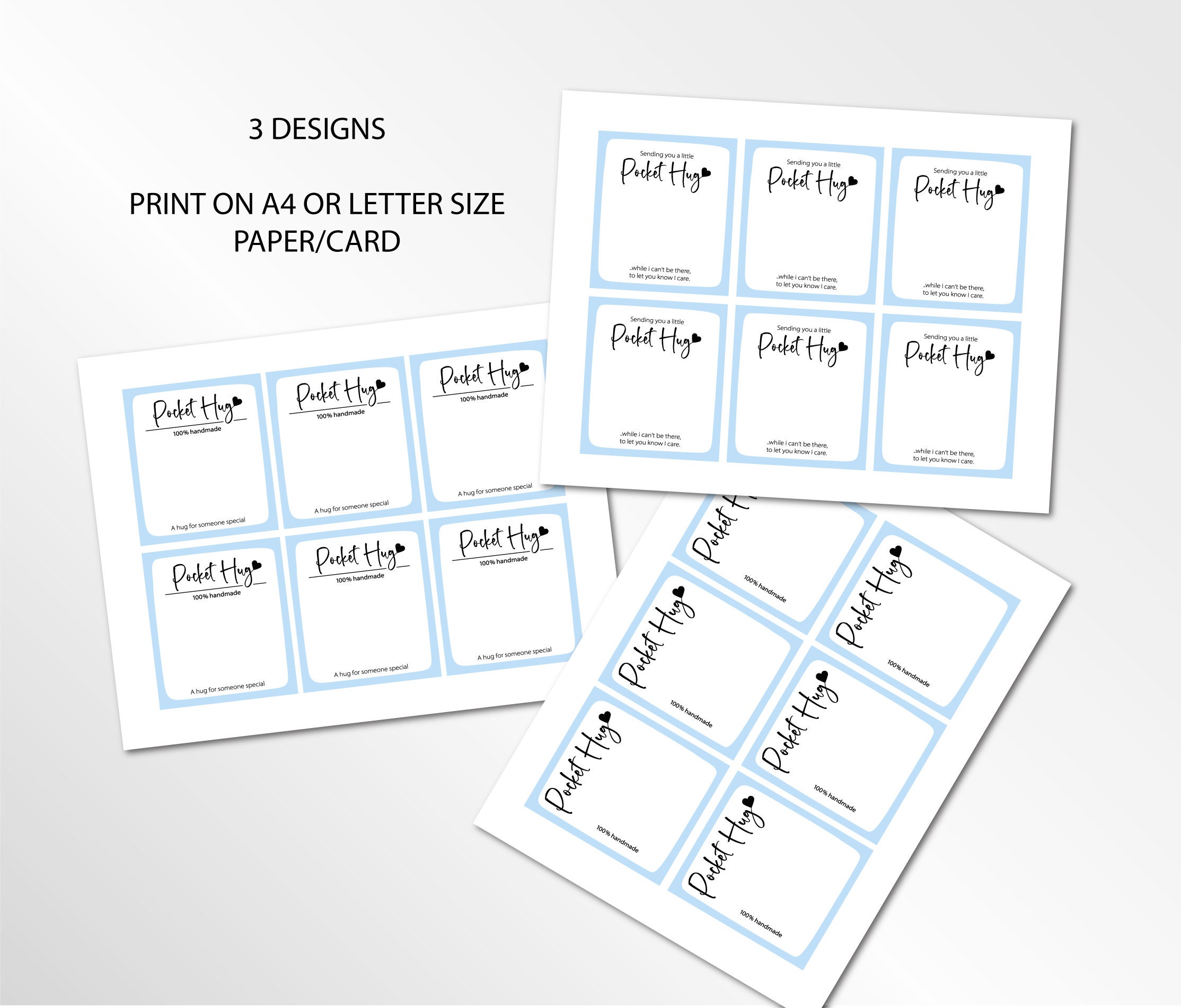Printable Pocket Hug Cards Pocket Hug Holder Pocket Hug Backing Card Printable Pocket Hug Cards Pocket Hug Holder Pocket Hug Backing Card