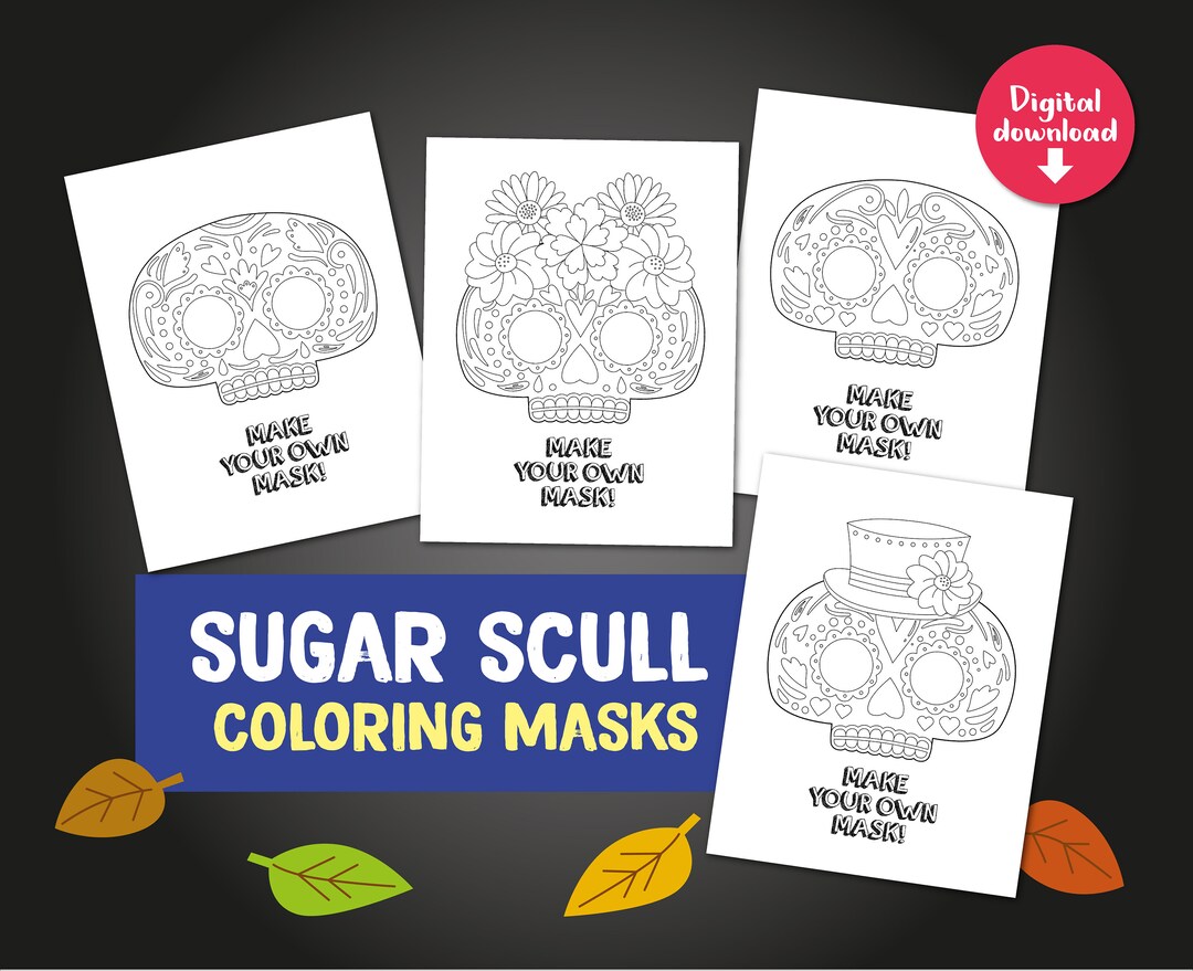 Coloring, Day of the Dead Sugar Skull Mask, Dia De Los Muertos Photo ...