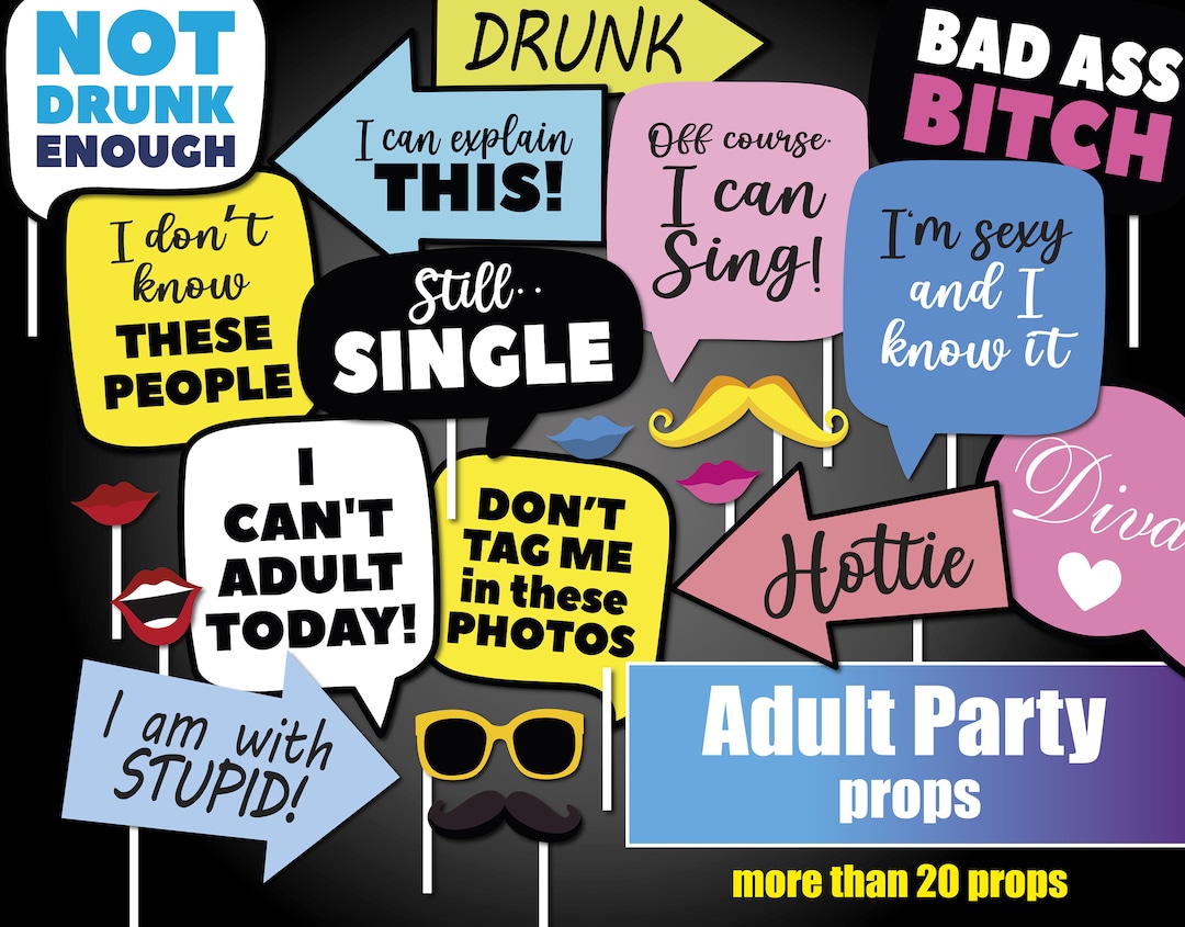 Adult Birthday Props, Funny Quotes, Adult Party, Photobooth, Funny