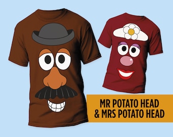 Mr Potato costume, Mrs potato head costume, Potato head SVG, PDF, Large size clipart, Toy story, printable, Clipart, Digital file