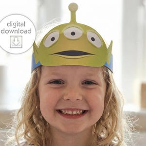 Printable Alien Paper Crown, Space Mask, Toy Story Inspired Party Hat, DIY Kids Activity, Instant Download, Space, SVG