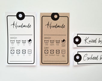 Druckbare Pflegeanleitung Tags, Digital PDF, DIY Maker Labels, Waschanleitung, Verpackung für handgefertigte, Hang Tags, Pflegehinweise