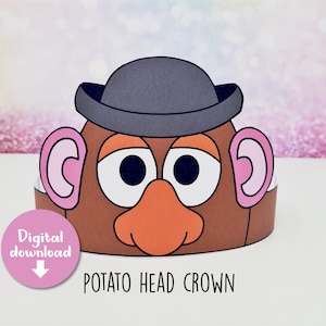 Mr Potato head crown, Mr potato head birthday crown, Party headband, printable Potato head, DIY Potato head, Birthday crown