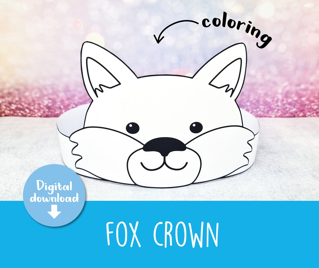 Printable Fox Crown Coloring Fox Crown Woodland Headband Printable