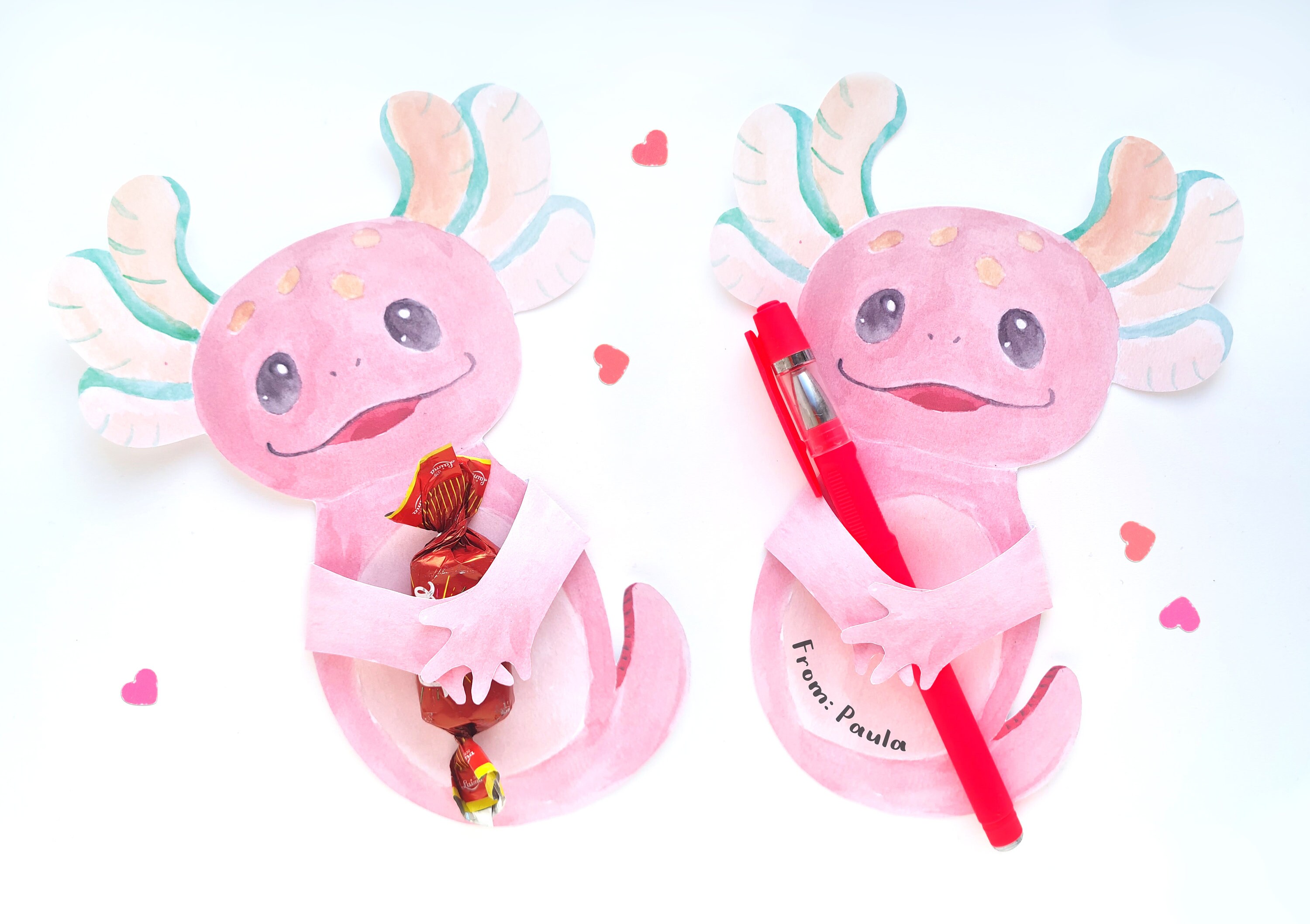 Axolotl Personalised Wooden Cake Topper, Childrens Birthday Cake Topper,  Birthday Decorations, Name Age Cake Topper For Kids