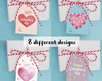 Valentines gift tags, printable Valentine tags, Printable Gift Tags, Happy Valentines Day Tags, Instant download, Classroom valentine