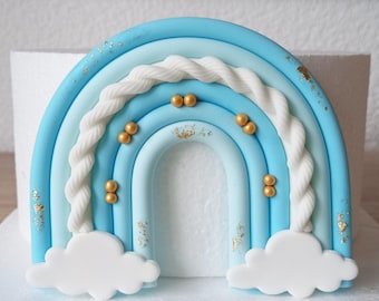 Rainbow, Fondant Cake Decoration, Cake Topper, Sugar Figure for Baptism, Birthday, Boho Cake