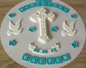 Communion confirmation baptism cake decoration cake topper fondant cake