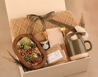 Personalized Gift For Women, Tea Gift Set, Custom Spa Gift Basket, Care Package For Her, Self Care Gift Box, Thank You Gift, Birthday Box