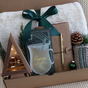 Christmas Gifts For Women, Christmas Gift Baskets, Hygge Gift Box For Friend, Mom, Sister, Holiday Self Care Gift Box LedTree Journal