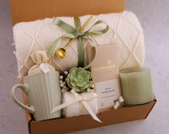 Hygge Gift Box for Her, Self Care, Birthday Get Well Candle Tea Chocolate