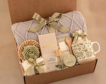 Personalized Gift For Women, Tea Gift Set, Custom Spa Gift Basket, Care Package For Her, Self Care Gift Box, Thank You Gift, Birthday Box