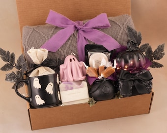 Boo Basket For Her, Cozy Halloween Gift Set, Fall Care Package, Hug in a Box, Self Care Gift