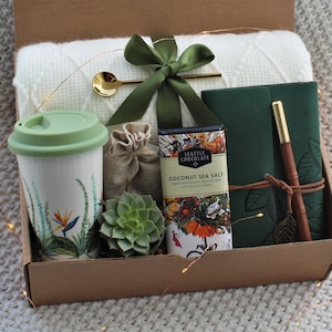 Thank You Gift Box For Men And Women, Hygge Gift Box, Employee Appreciation Gift, Birthday Gift Basket For Dad, Friend, Corporate Gifting GreenCeramicCupBlk