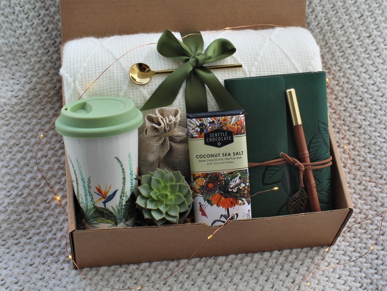 Thank You Gift Box For Men And Women, Hygge Gift Box, Employee Appreciation Gift, Birthday Gift Basket For Dad, Friend, Corporate Gifting GreenCeramicCupBlk