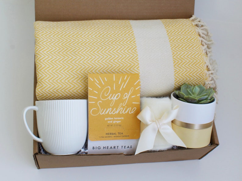 Care Package For Her, Get Well Soon Gift, Gift Box For Women, Hygge Gift Box, Thinking Of You Gift, Self Care Package, Birthday Gift Basket SunshineGoldSucc