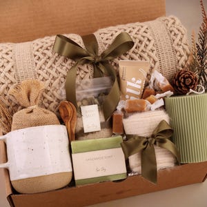 Sending Healing Vibes Gift Box For Women, Succulent, Socks, Candle, Get Well Gift For Her, Thinking Of You Gift, Gift Basket With Blanket