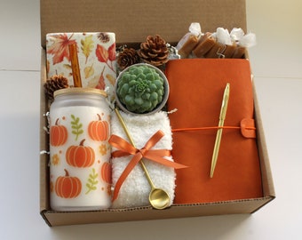 Fall gift box for friends, Gift for women, Birthday gift for her, Care package, Self care gift box, Thank You, Halloween Pumpkin