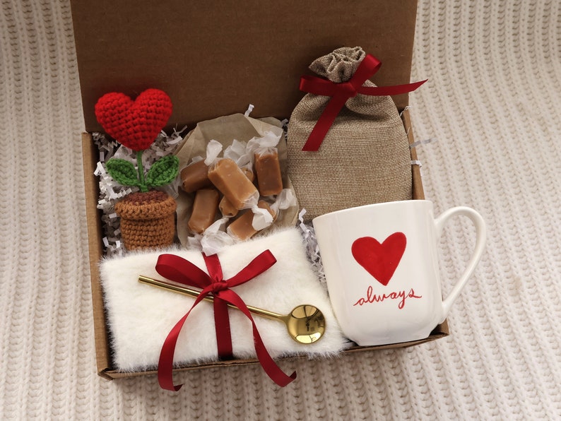 Cup of Love Valentines Gift with Blanket for Her, Hygge Gift basket for women, Thinking of you care package, Birthday gifts for her image 5