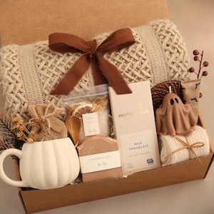 Hug in a Box, Comfort Care Package for Women, Cozy Gift Basket HalloweenRustic