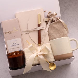 Gift Box For Her, Gift For Mom, Sending A Hug, Thinking Of You, Thank You Gift, Birthday Gift Box, Hygge Gift, Care Package, Gift For Women BeigeJournaBrownCand