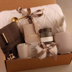 Self Care Gift Box, Sending Hugs Gift Box, Care Package For Her, Care Package Friend, Tea Gift Box, Cheer Up Gift Box, Thinking Of You Taupe Grey Tea