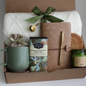 New Beginnings Box, Daisy mug and tile coaster set, New job gift, Coworker Leaving Gift, New house gift, Goodbye gift, Good luck, New start GreenRibMug Journal