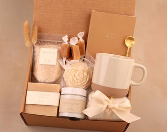 Halloween Gift Box with Pumpkin Light, Cozy Spa Day Treats