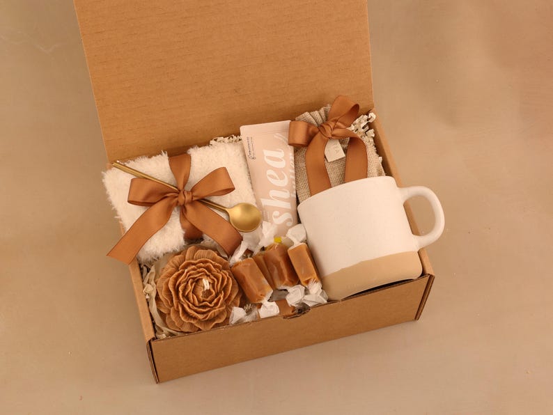 New Beginnings Box, Daisy mug and tile coaster set, New job gift, Coworker Leaving Gift, New house gift, Goodbye gift, Good luck, New start BrownPeonyCandle S