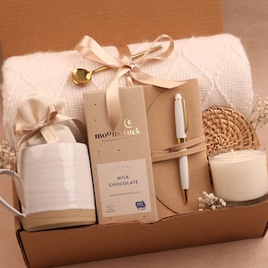 Self Care Gift Box, Personalized Gift, Administrative Day, Gift For Mom, Sympathy Gift Box, Birthday Gift Basket, Care Package For Her BlanktWhiteFancyPen