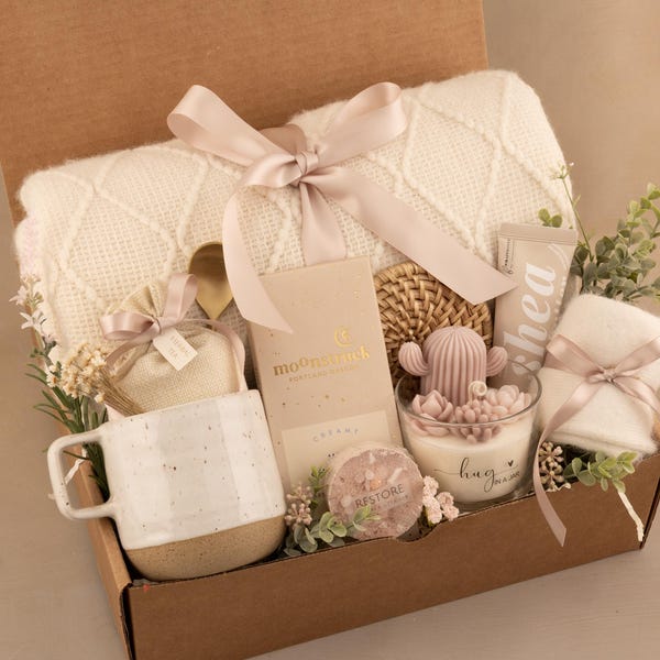 Self Care Gift Box, Sending Hugs Gift Box, Care Package For Her, Care Package Friend, Tea Gift Box, Cheer Up Gift Box, Thinking Of You