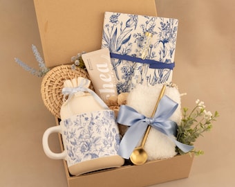 Cozy Birthday Gift Box, Spa Care Package for Friend, Hygge Self-Care Basket
