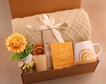 Happy Birthday Gift Box For Her, Custom Birthday Gifts For Mom, Bff Best Friend, Personalized Birthday Box With Spa Gift Set For Women