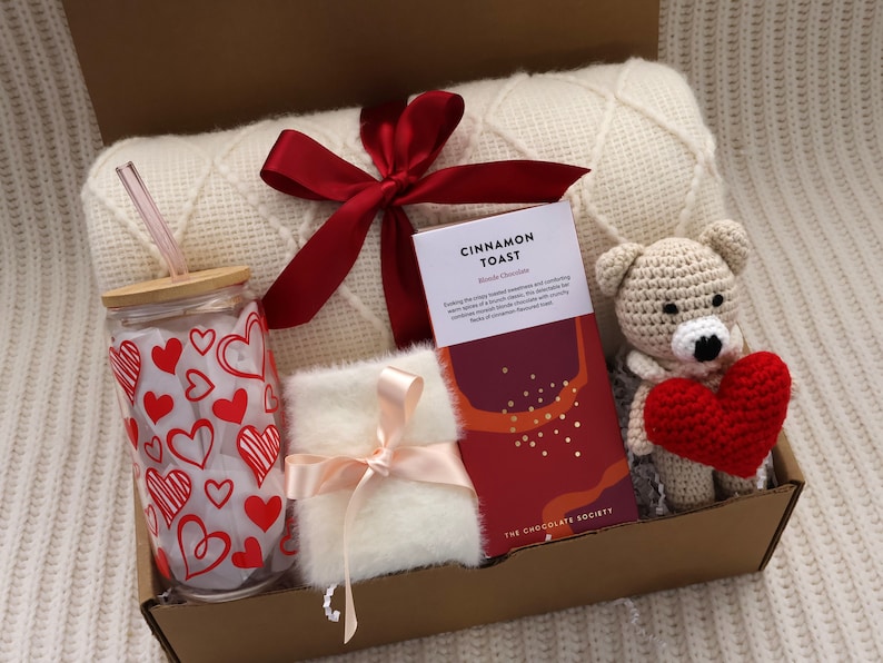 Cup of Love Valentines Gift with Blanket for Her, Hygge Gift basket for women, Thinking of you care package, Birthday gifts for her image 10