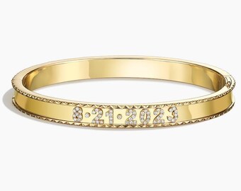 Personalized Delicate Unique Bracelet, 14k Yellow Gold Wedding Bracelet, Handmade Classic Customize Bangle Bracelet, Birthday Gift For Her