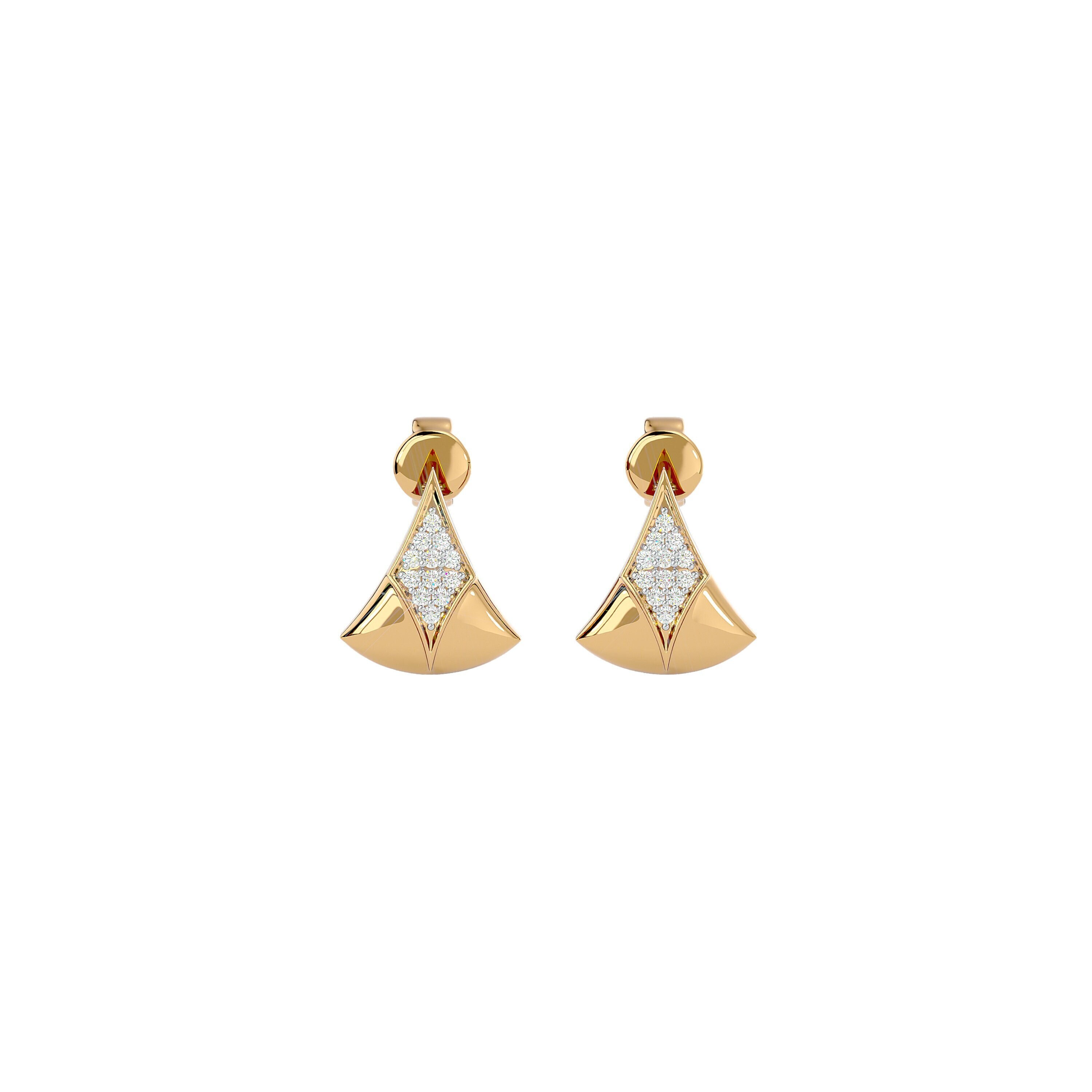 0.10 Ct Round Cut Lab Diamond Stud Earrings /lab Grown Diamond 14k Yellow Gold Women Earrings / Diamond Earrings /Pave Setting Stud Earrings