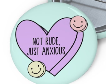 No grosero, solo insignia de pin ansioso/insignias de ansiedad