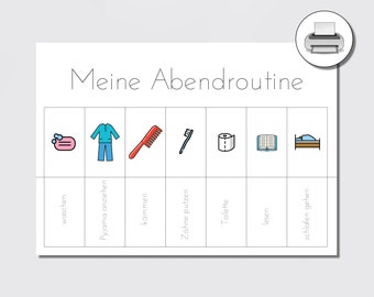 Evening routine | For children | PDF | Digital | according to Montessori