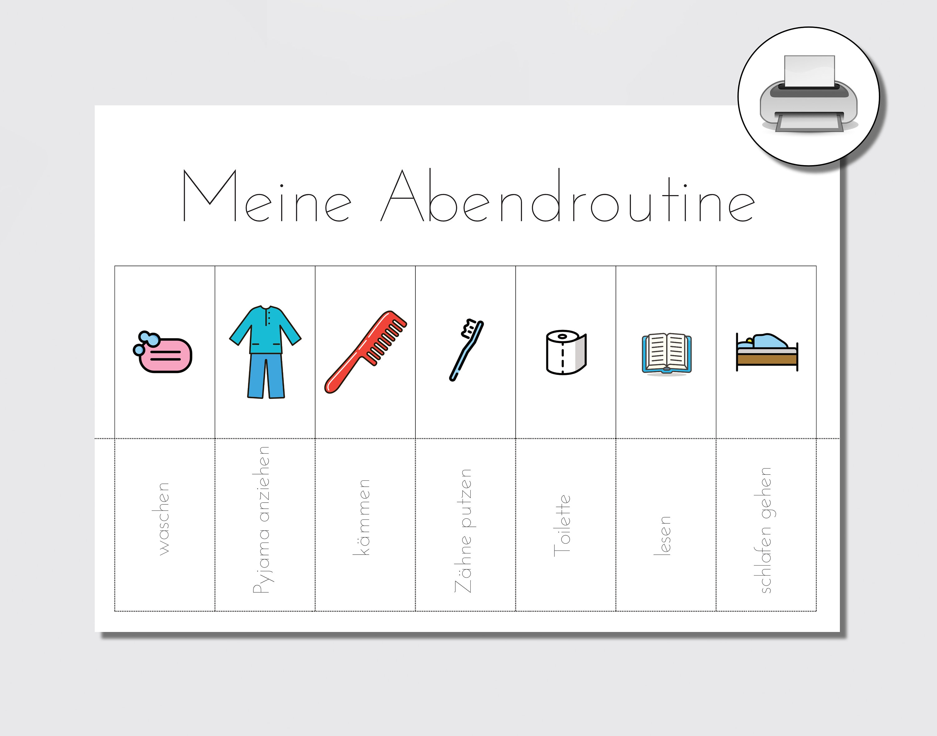 Abendroutine | Für Kinder | PDF | Digital | nach Montessori - Etsy.de