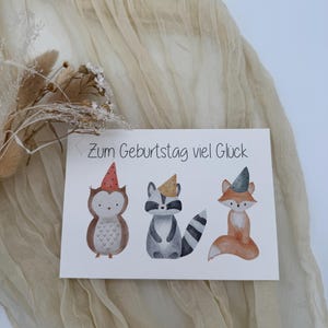 Geburtstagskarte | Postkarte zum Geburstag | Grußkarte | Geburtstag | zum Geburtstag viel Glück | süße Tiere