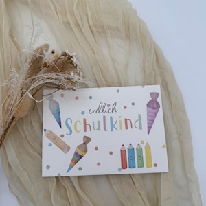 Postkarte für den Schulanfang | DIN A6 Format | Grußkarte