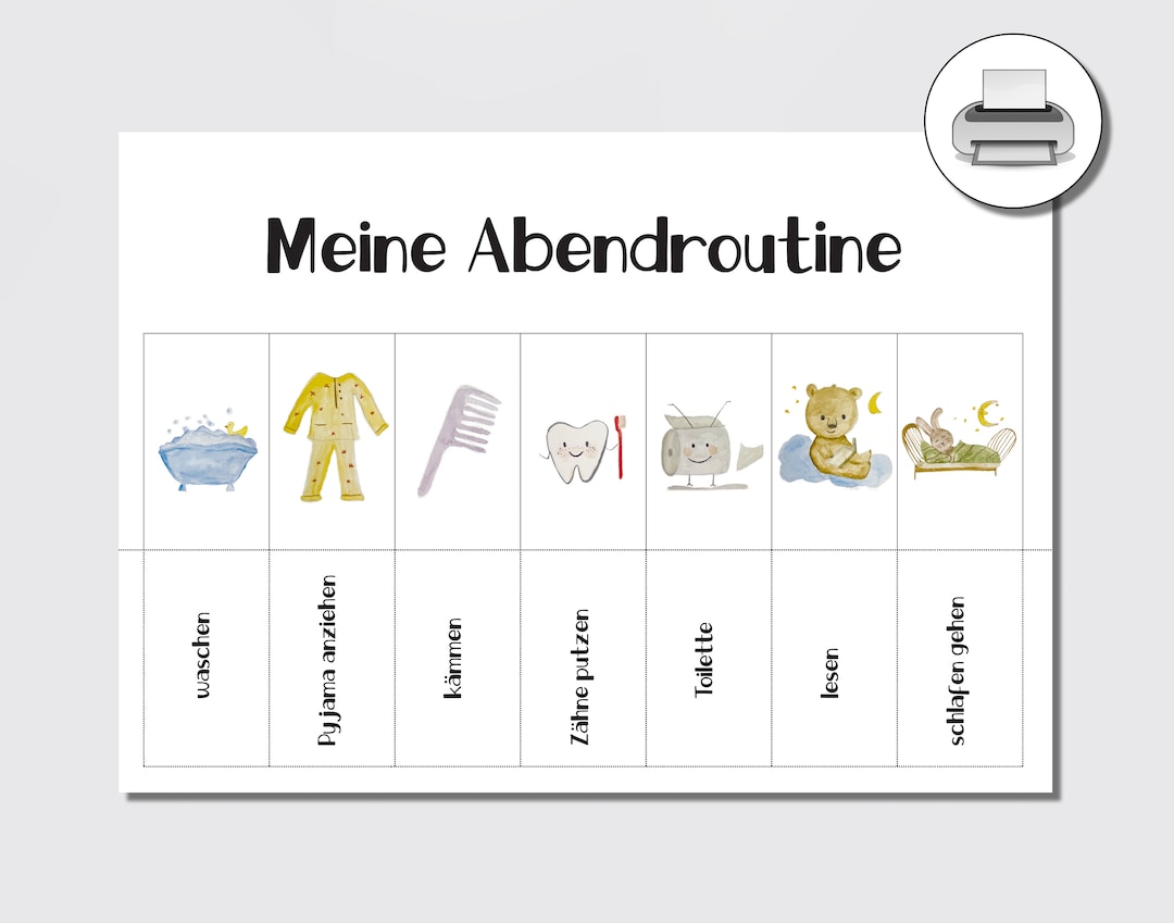 Abendroutine Für Kinder Abendplan Abendritual - Etsy Österreich